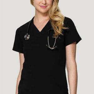 NWT Mandala Scrubs One Pocket Top Black Women’s Medium